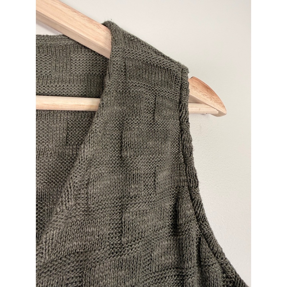 Madewell Olive Green Basketweave Knit Button Front Sweater Vest NN249 Womens XS - Picture 6 of 9